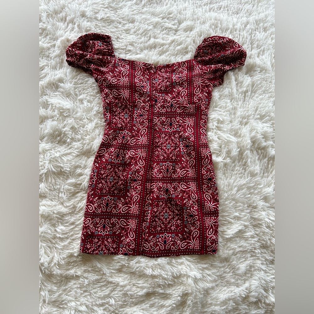 superdown Red Bandana Print Mini Dress - Picture 5 of 9